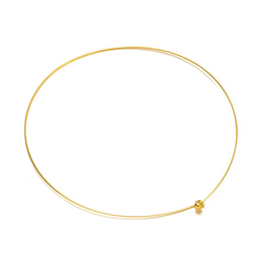 CN 369 Thick Wire loop chain 18k gold PVD plated 316 stainless steel (1 pc ) Anti tarnish ( 15cm )