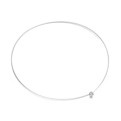 CN 370 Thick Wire loop chain Silver PVD plated 316 stainless steel (1 pc ) Anti tarnish ( 15cm )