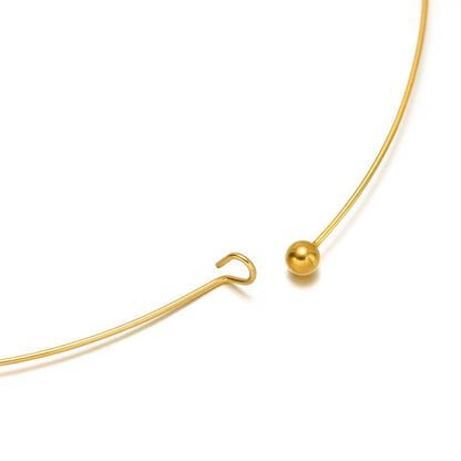 CN 369 Thick Wire loop chain 18k gold PVD plated 316 stainless steel (1 pc ) Anti tarnish ( 15cm )