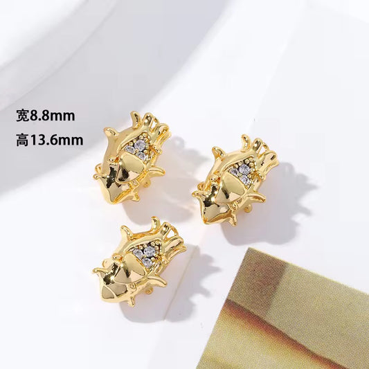 GPC 09 (M) Grapes zircon 14k gold plated charm ( 1 pc ) Anti tarnish