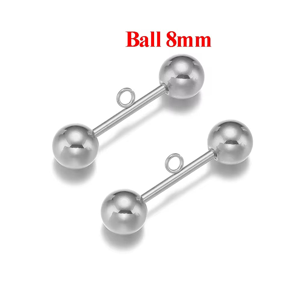 SS 3252 Dumble bead Clasp ( 1 pc ) Silver PVD plated