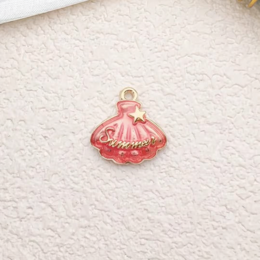 BBB 312 (e) Summer Shell enamel charm ( 1 pc ) High quality shine ( 16:17 mm )