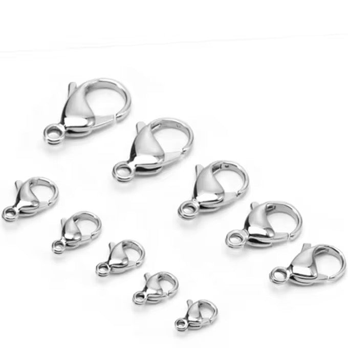SS 396 Lobster Clasp Silver plated Stainless steel ( 1 pc ) Anti tarnish