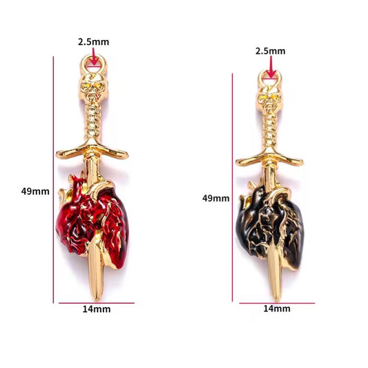 SS 2774 Heart Sword Enamel Charm ( 1 pc )