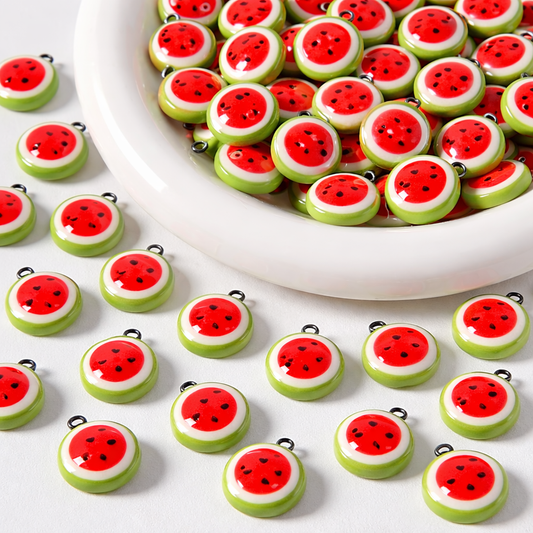 BBB 323 (a) Watermelon Ceramic charm ( 1 pc ) Porcelian Ceramic ( 17 mm )