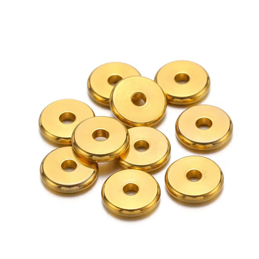 SS 2780 Disc Spacer Bead 18k Gold plated stainless steel ( 1 pc ) anti tarnish ( 5 * 1.5 mm )