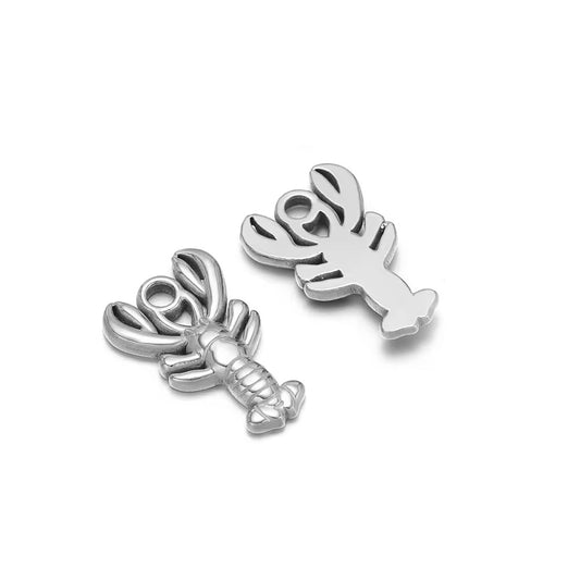 SS 2778 Scorpian Charm Silver plated stainless steel ( 1 pc ) anti tarnish ( 14 * 2.1 mm )