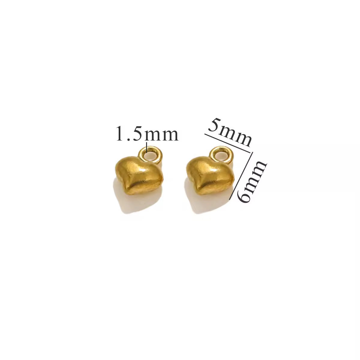 SC15F Tiny Heart Bubble charm 18k Gold PVD plated 316 stainless steel ( 1 piece ) Anti tarnish