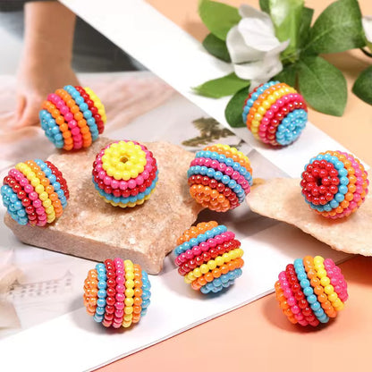 BBB 328 Rainbow Bead Shiny ( 1 pc ) UV Plated Acrylic ( 23 mm )