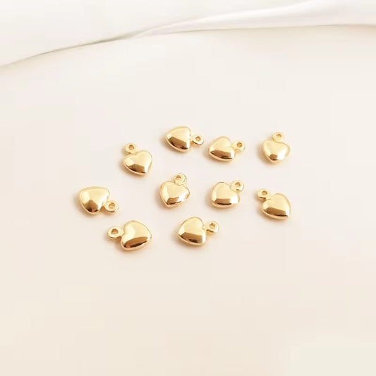 SS 2805 Heart Drop Tiny Charm 14k Gold plated ( 1 pc ) Anti tarnish ( 4 mm )