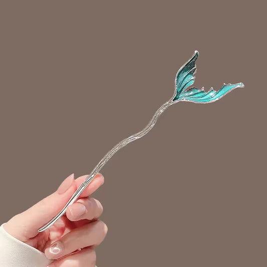 HA 39 Fin Y2K Hair Stick with Dangling Tassel Drop - Retro korean Style ( 1 pc )