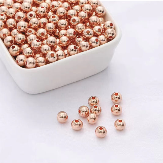 SS 2810 Round Spacer bead Rose Gold plated ( 1 pc ) Anti tarnish ( 2.5 mm )