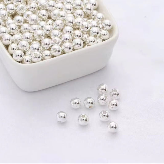 SS 2808 Round Spacer bead Silver plated ( 1 pc ) Anti tarnish ( 2.5 mm )