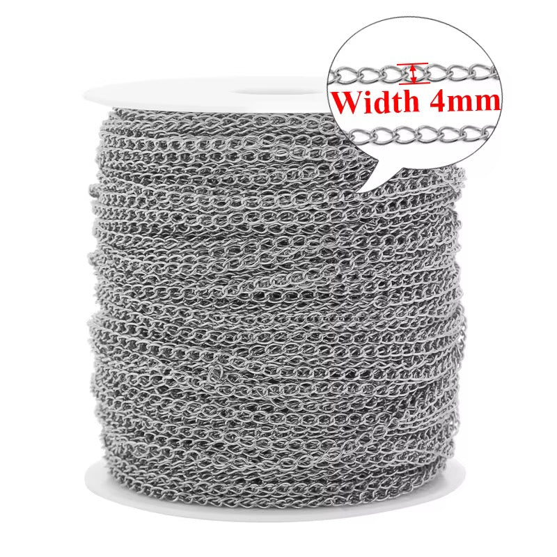 DIYS248 Extension Link Chain chain ( 1 feet ) Silver PVD