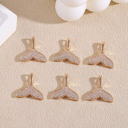 SS 3162 Fishtail Zircon charm ( 1 pc ) Anti tarnish