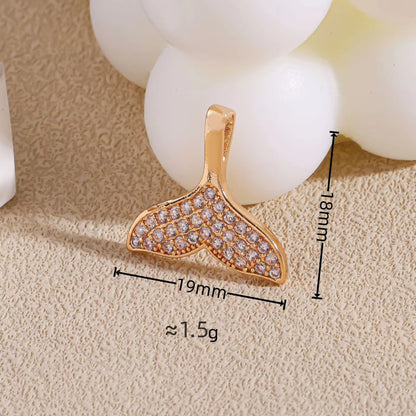 SS 3162 Fishtail Zircon charm ( 1 pc ) Anti tarnish
