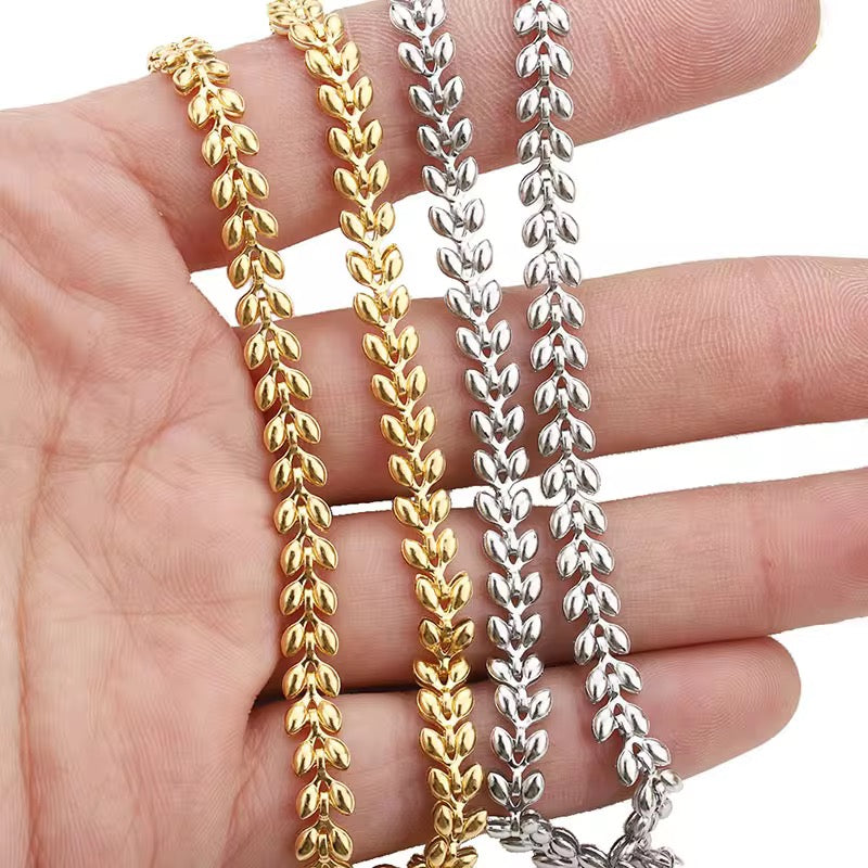 DIYS255 Leaf chain (1 pc ) 18k Gold PVD