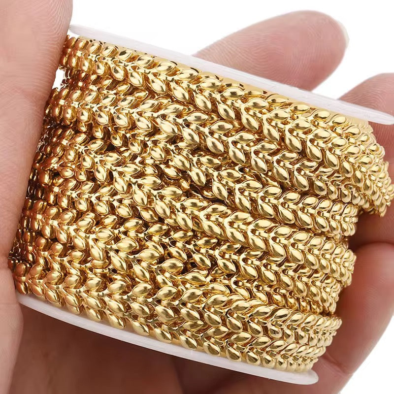 DIYS255 Leaf chain (1 pc ) 18k Gold PVD