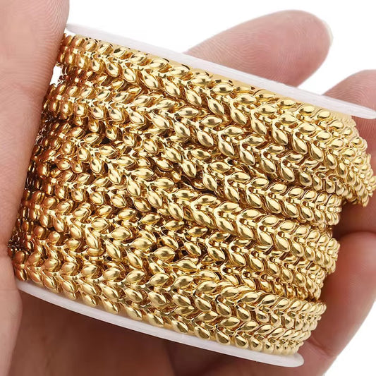 DIYS255 Leaf chain (1 pc ) 18k Gold PVD