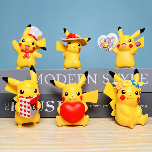Pokemon Pika Heart chef Cartoon Anime figurines ( 1 pc ) Mystery box