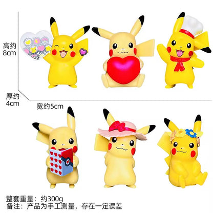 Pokemon Pika Heart chef Cartoon Anime figurines ( 1 pc ) Mystery box