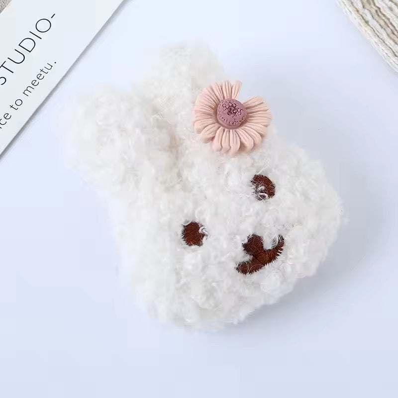 PK 76 White Bunny Cute Animal 3D Plush Toy Brooch ( 1 pc ) Imported Premium Quality