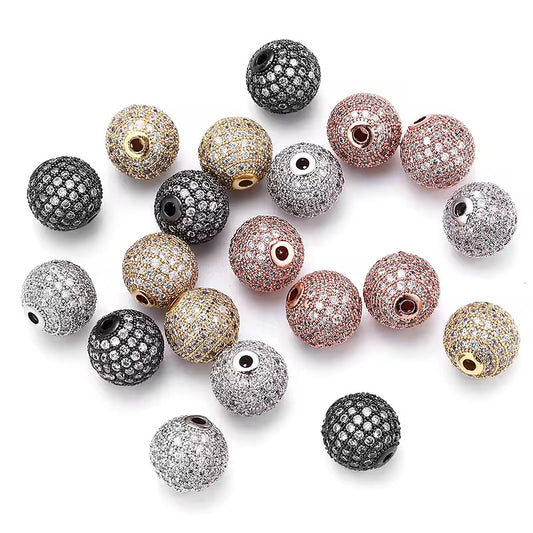 SS 2825 Zircon Round Premium Spacer beads ( 1 pc ) Anti tarnish ( 6 mm )