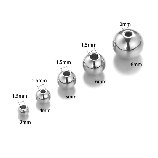 SS 2828 Round Spacer Bead Silver plated stainless steel ( 1 pc ) anti tarnish