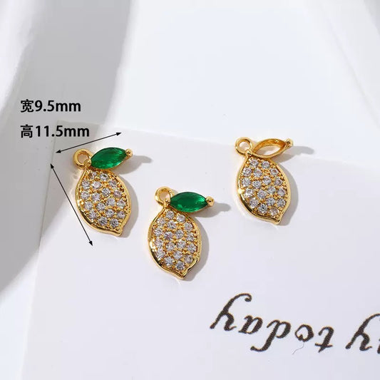 GPC22G Lemon zircon charm ( 1 pc ) 18k gold plated