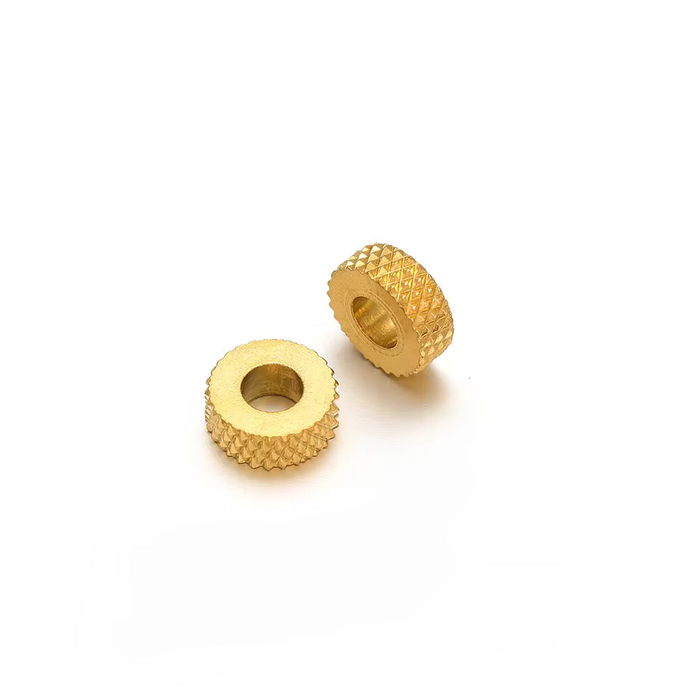 SS 597 - Pineapple cut Spacer bead 6*2 mm 18k Gold plated Stainless steel ( 1 pc ) Anti tarnish
