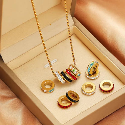 SS 598 Clear Zircon Spacer bead 18k Gold PVD plated 316 Stainless steel ( 1 pc ) Anti tarnish ( 10 mm )