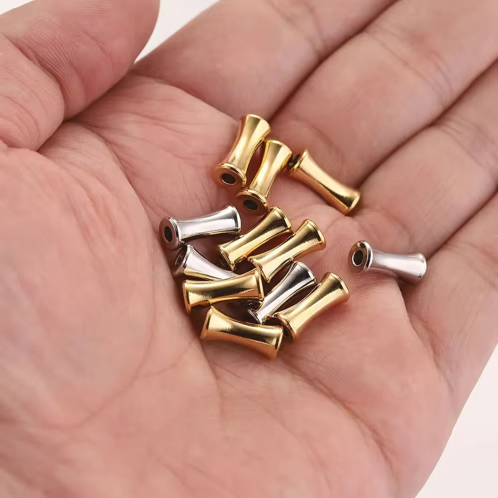 SS 2104 Tube Spacer bead 18k Gold PVD plated 316 Stainless steel ( 1 pc ) Anti tarnish ( 8*4 mm )