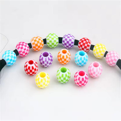 BBB 381 Checked Round Bead ( 1 pc ) Shiny Acrylic ( 12mm )