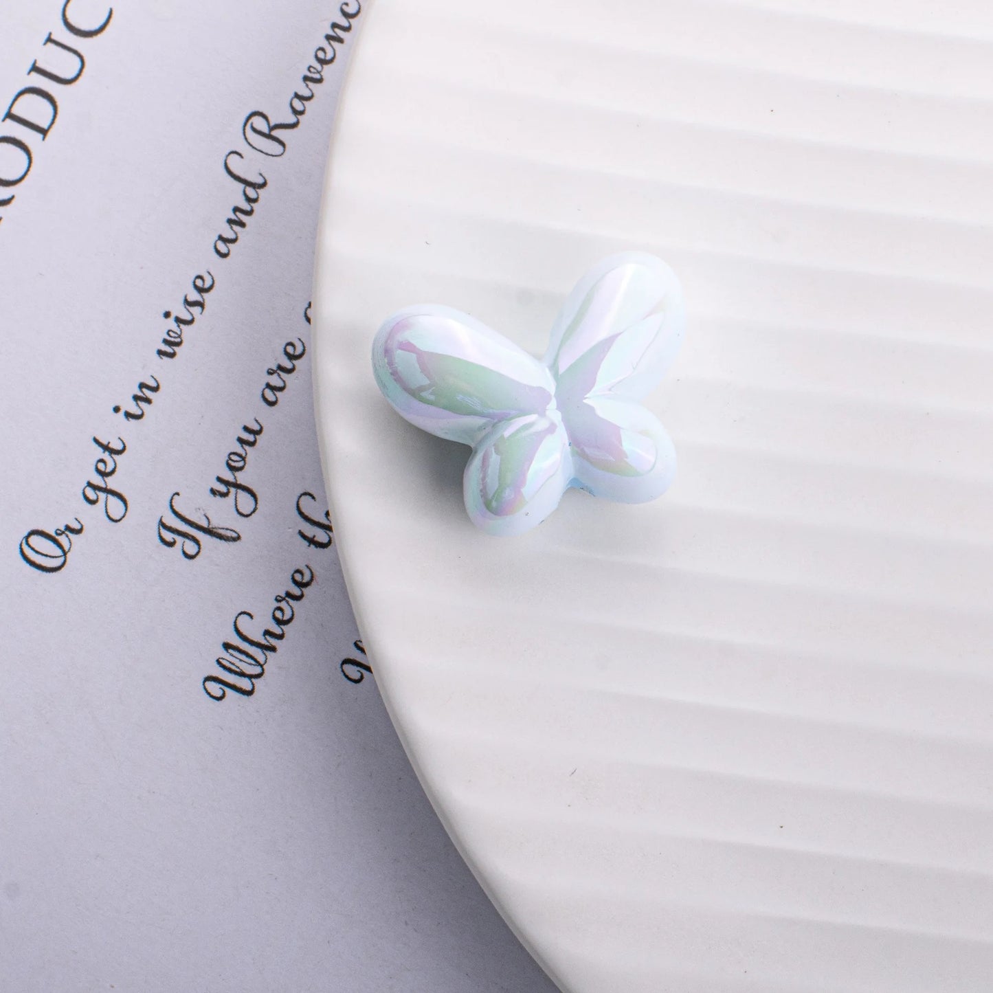 BBB 159 (E) Luminous Butterfly uv plated shiny irrediscent Acrylic bead ( 1 pc )