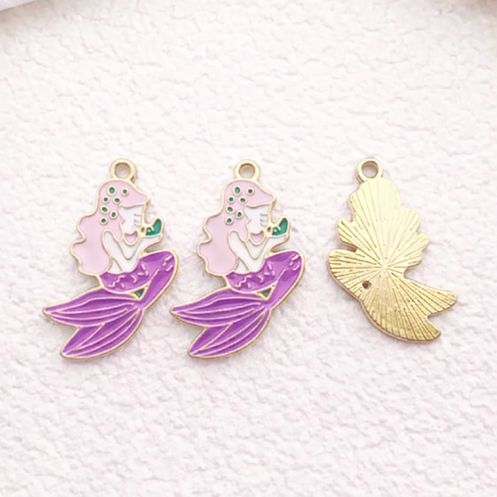 BBB 339 (e) Mermaid Ocean enamel charm ( 1 pc ) High quality shine ( 21:30 mm )