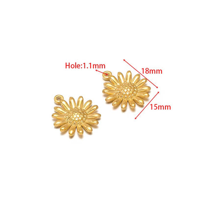 SS 2852 Sunflower charm Silver plated stainless steel ( 1 piece ) Anti tarnish