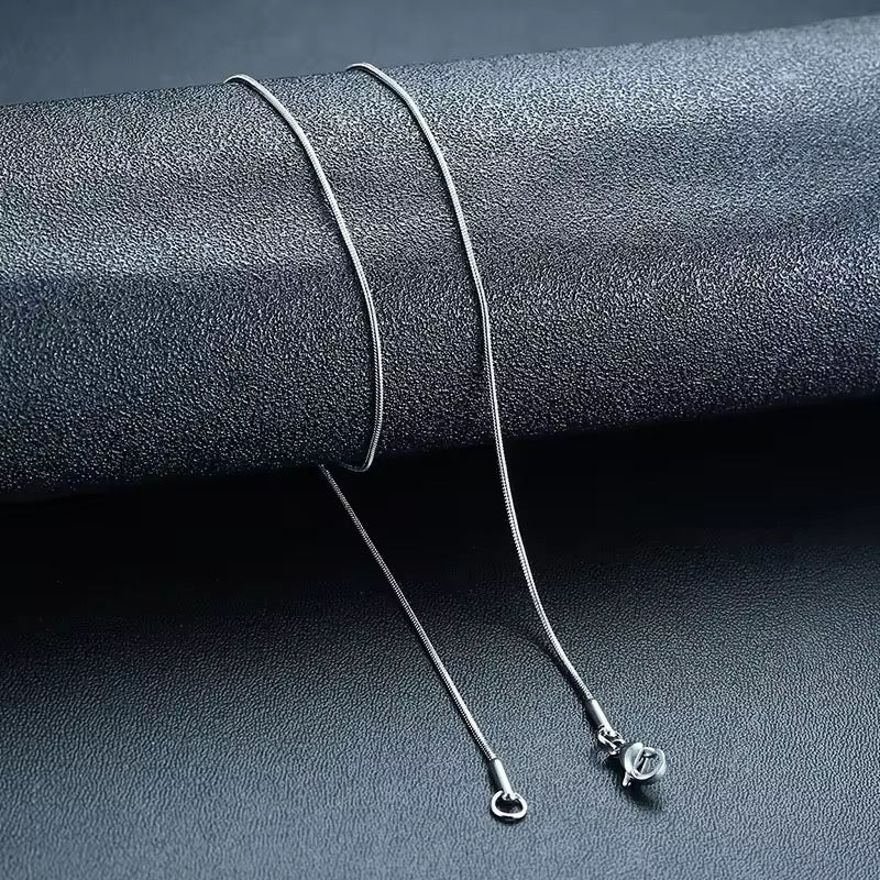 RC 77 Snake Chaun Ready made chain Silver PVD plated 316 Stainless steel ( 1 pc ) Anti tarnish-with extension ( 1mm )