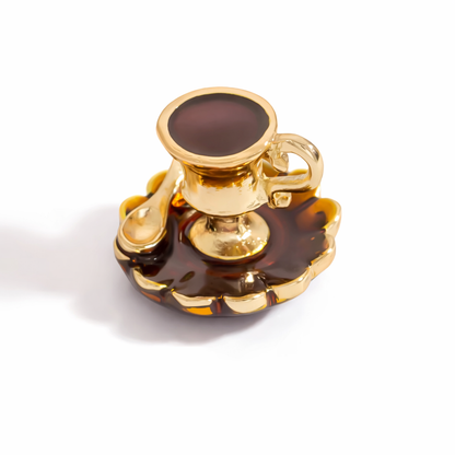 SS 3078 Filter Coffee set 3D Enamel Charm - 316 SS PVD ( 1 pc ) Premium Collectible | Anti tarnish
