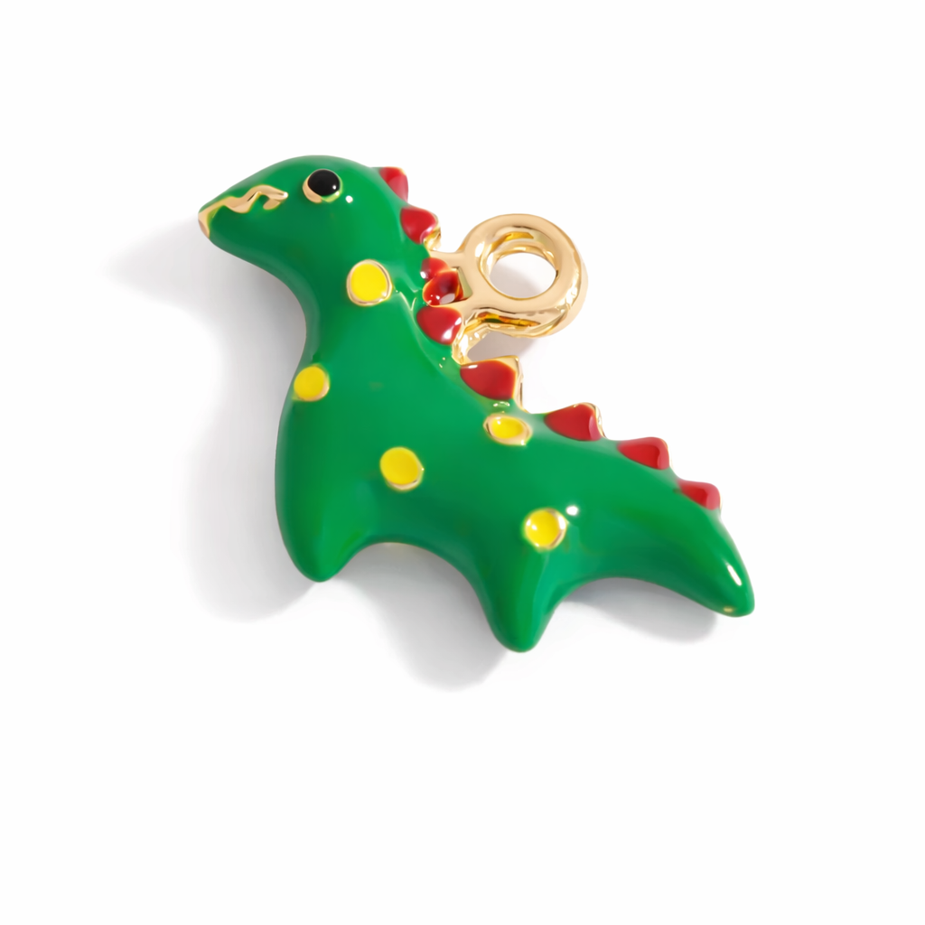 SS 3075 Cute Dino 3D Enamel Charm - 316 SS PVD ( 1 pc ) Premium Collectible | Anti tarnish