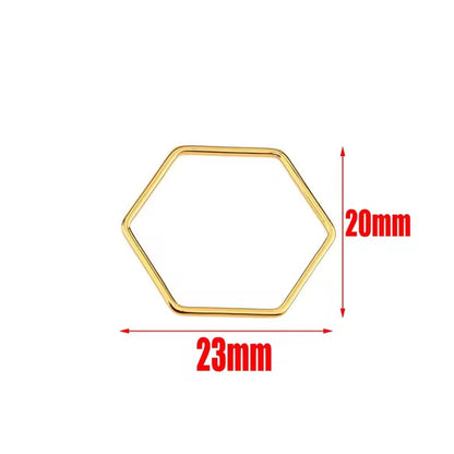 SS 2252 Hexagon Hollow bezel 18k gold PVD 316 Stainless steel ( 1 pc ) Anti tarnish