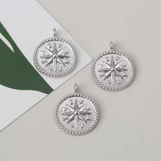 SS 2890 Twinkle Silver Plated Alloy Premium charm ( 1 pc ) Tarnish Resistant ( 16.5 mm )