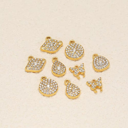 SC12E Triangle Zircon Charm 18k Gold PVD plated 316 stainless steel ( 1 pc ) Anti tarnish