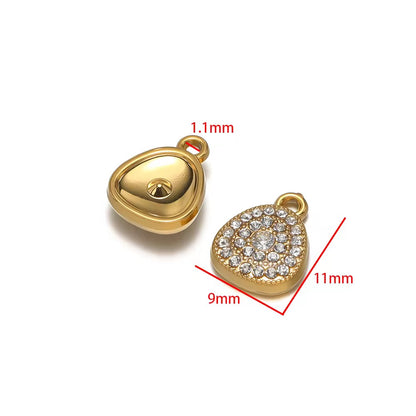 SC12E Triangle Zircon Charm 18k Gold PVD plated 316 stainless steel ( 1 pc ) Anti tarnish