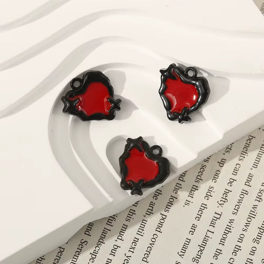 SS 2933 Red Heart Alloy Premium charm ( 1 pc ) Tarnish Resistant ( 14:15 mm )