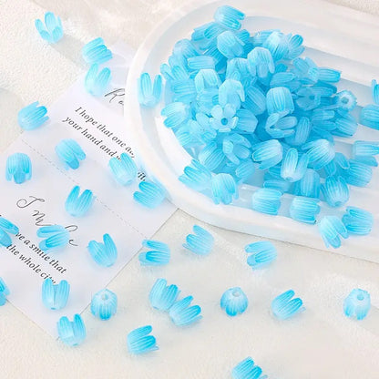 BBB 163 Tulip flower bud shiny Acrylic bead ( 1 pc )