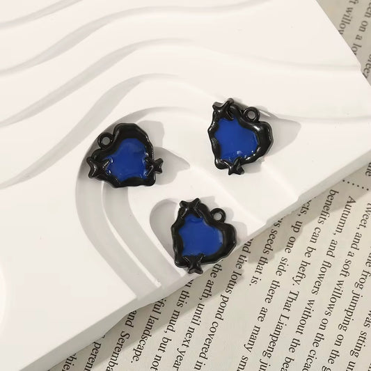 SS 2932 Blue Heart Alloy Premium charm ( 1 pc ) Tarnish Resistant ( 14:15 mm )