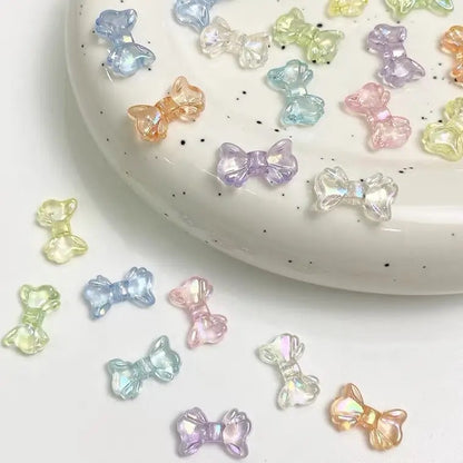 BBB 164  Bow knot Luminous shiny Acrylic bead ( 1 pc )