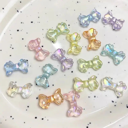 BBB 164  Bow knot Luminous shiny Acrylic bead ( 1 pc )