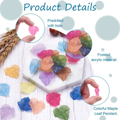 AB81 Maple leaf frosted Acrylic bead ( 1 pc )