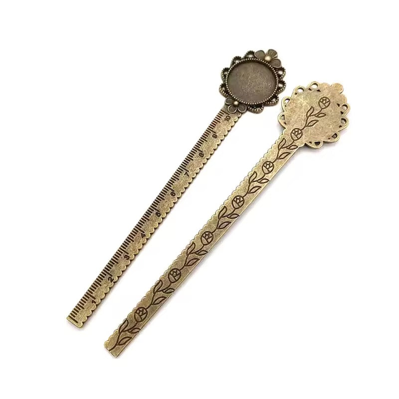 BBB 420 (b) Round Bronze cabochon Book mark ( 1 pc ) tarnish resistant ( 18*25 mm )